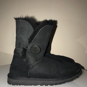 Uggs Black Fur Lined Button Boots